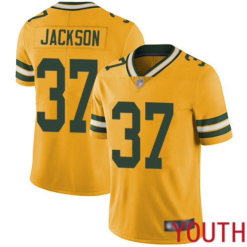 Green Bay Packers Limited Gold Youth #37 Jackson Josh Jersey Nike NFL Rush Vapor Untouchable->youth nfl jersey->Youth Jersey